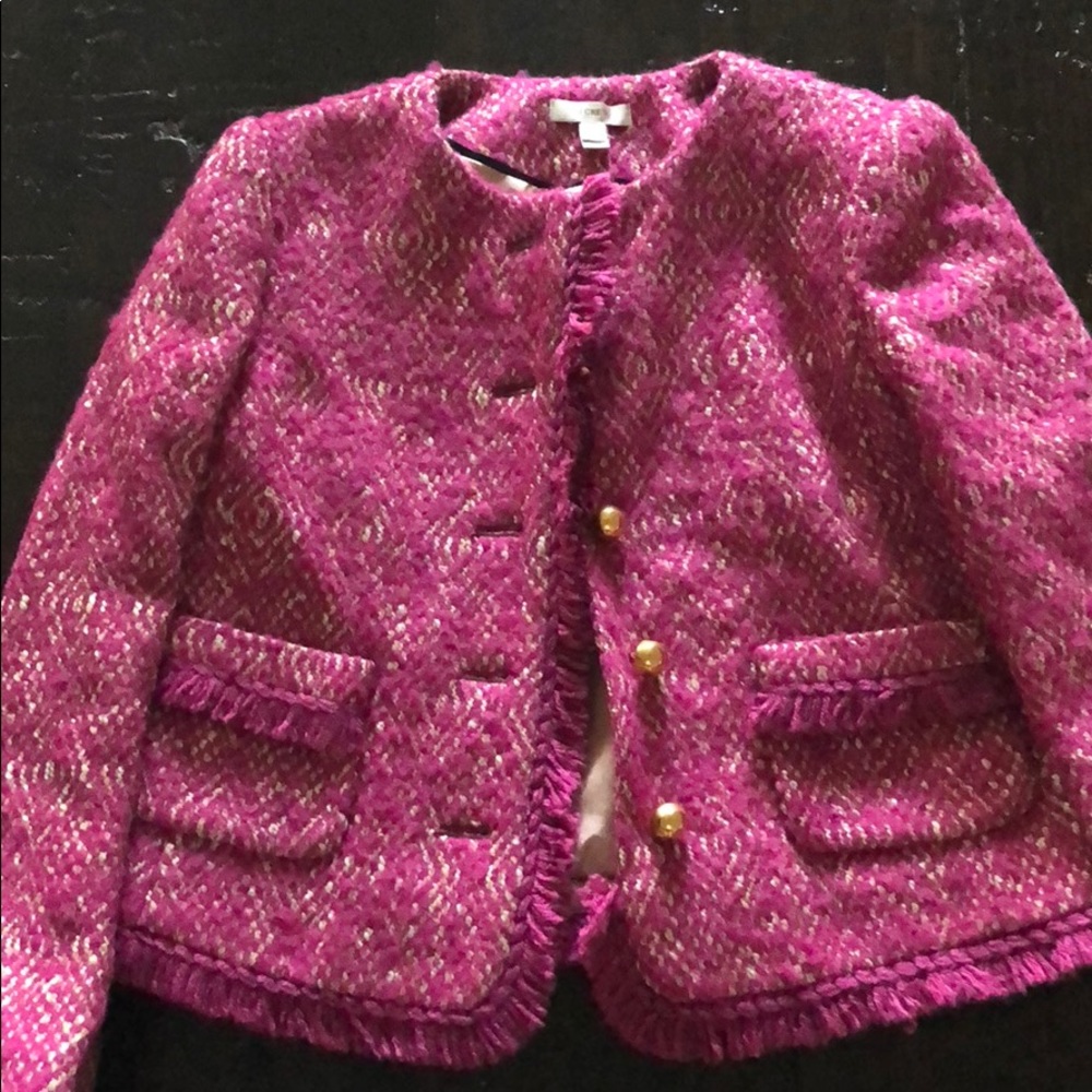 JCrew Magenta Tweed Blazer